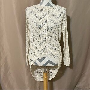 Poof! Small Open Knit Long Sleeve Top